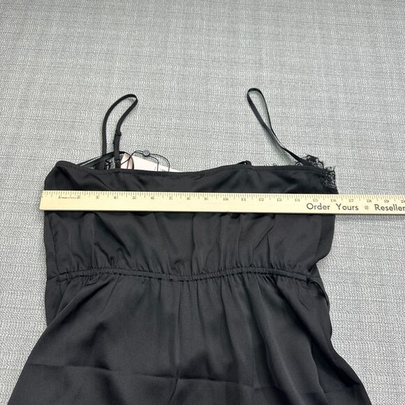 Babydoll Cami Size 4 Black Lace Trim Wrap Satin Whimsigoth Fairy Goth Feminine - Picture 10 of 12